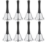 HONYUET 8PCS Stainless Steel Hand Bell, Small Metal Loud Handheld Bell for Christmas Service Restaurant Hotels Reception
