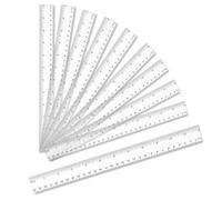HONYUET Clear Plastic Rulers, 30cm/12 Inch Length, 10 Pack for Office Home Measuring