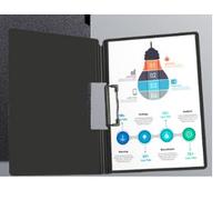HONYUET Pack of 6 A4 Clipboards with Lid, Landscape Format with Single Clamp and Viewing Hole, 31.5 x 24 cm Polypropylene Plastic Black Folder A4 Folder for Office, Training Centres & Presentations