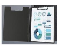 HONYUET Pack of 6 A4 Clipboards with Lid, Vertical Format with Single Clamp and Viewing Hole, 31.5 x 24 cm Polypropylene Plastic Black Folder A4 Folder for Office, Training Centres & Presentations