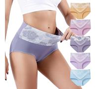 Honzadar Ladies High Waisted Knickers,Womens Tummy Control Briefs,Full Coverage Panties,C-Section Recovery,Multipack.