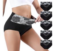 Honzadar Ladies High Waisted Knickers,Womens Tummy Control Briefs,Full Coverage Panties,C-Section Recovery,Multipack.