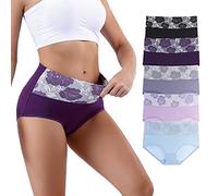 Honzadar Ladies High Waisted Knickers,Womens Tummy Control Briefs,Full Coverage Panties,C-Section Recovery,Multipack.