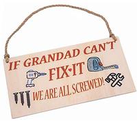 HONZEE Grandad Fix It Screwed Gifts for Grandad Man Cave Garage Shed Hanging Plaque Dad Gift Sign Funny