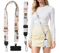 HONZUEN Adjustable Phone Lanyard, Universal Lanyards for Neck, Phone Wrist Strap with 2 Patches, Crossbody Neck Strap for Most Smartphones, Animals