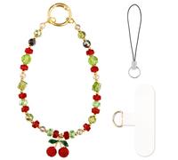 HONZUEN Phone Charm Wrist Strap, Anti-Drop Beaded Phone Accessory | Beaded Crystal & Pearl | Secure Anti-Drop | Charging Compatible | Bag & Keychain Charm | Cellphone Chain Lanyard with Tab