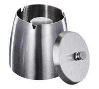 HONZUEN Stainless Steel Ashtray with Lid, Ashtray Outdoor, Windproof Rainproof Ashtrays for Cigarettes, Metal Ash Trays with Lids Outdoors, Easy to Clean, Ash Holder for Smokers Garden Bar, Large