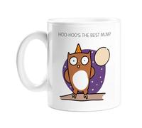 Hoo-Hoo's The Best Mum? Mug | Funny Owl Pun Mother's Day Coffee Mug for Mum, Hand Illustrated Best Mum Mother's Day Mug