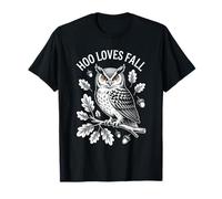 Hoo Loves Fall Owl Retro Autumn Vibes T-Shirt