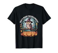 Hoo’s Ready for Halloween Owl with Pumpkins Witch Hat T-Shirt