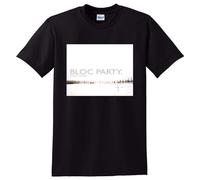 HOOAOE Men's Bloc Party T Shirt Silent Alarm Vinyl Cd Cover Black O Neck Tee