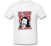 HOOAOE Men's Gogol Bordello Band T Shirt White Tee O Neck Tshirt