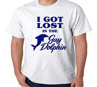 HOOAOE YUSHUI I Got Lost in The Gay Dolphin Men's Women Lady T-Shirt Gay Dolphin Gift Cove Tee O Neck Tshirt