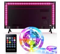 Hoobabuy 2 m TV LED Strip (4 x 50 cm), USB TV Backlight, RGB LED Strip for 40-60 Inch TV with Remote Control, 4 Music Modes, 8 Colour Changing, DIY Decoration, for Room