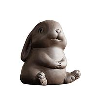 Hoobar Chinese Tea Pet Mini Rabbit Tea Pet Mini Ceramics Cute Rabbit tea Pet for Kungfu Tea Tray Desk Ornament for Kungfu Tea Table (Zisha 2)