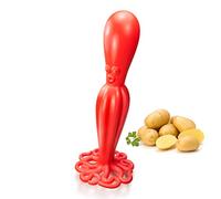 HOOBBE Red Kraken Octopus Themed Plastic Potato Masher for Making Mashed Potatoes, Avocado, Bean, Plantain, Baby Food, Soft Cooked Food and Fruit, Smasher Kitchen Tool to Mash, Fun Holiday Gift