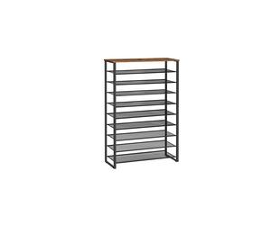 HOOBRO 10-Tier Shoe Rack, Large Capacity Shoe Storage Organizer, Shoe Storage Unit for 36-45 Pairs of Shoes, 100 x 28.5 x 159 cm