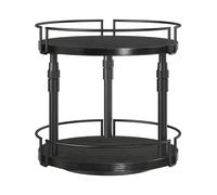 HOOBRO 2-Tier Rotating Spice Rack, Lazy Susan Turntable Spice Rack, Height Adjustable Cupboard Organizer, for Kitchen Countertop, Black EBB05TL01