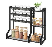 HOOBRO 4-Tier Spice Rack, Free Standing Spice Rack Organizer, Seasoning Organizer, Spice Jar Storage Organizer, for Kitchen, Cupboard, Countertop, Black EBK48TL01