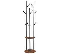 HOOBRO Coat Stand with 8 Hooks, Freestanding Coat Rack with Shoe Storage, Coat Stands for Hallway, Hall Tree Hat Stand with Thickened Base for Entryway, Living Room, Rustic Brown EBF33YM01G1