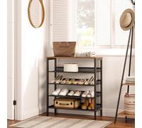 HOOBRO Shoe Rack, 5-Tier Shoe Organizer Shelf, 75 X 30 X 85.1 Cm, With Flat & Slant Adjustable Shelf, Shoe Storage Organiser For Entryway