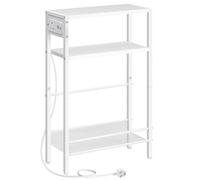 HOOBRO Slim Side Table with Charging Station, Narrow Side Table with USB Ports and Power Outlet, 42 x 18 x 65 cm, 3-Tier End Table for Small Space,