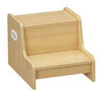 HOOBRO Step Stool for Kids, Two Step Toddler's Stool, Wooden Step Stool with Non-Slip Pads, Safe and Sturdy, Easy to Move, for Sink, Kitchen, Bathroom, Bedroom, Natural ENL01JD01