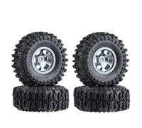 HooCrawler 1.3" Wheel Tires Set, Beadlock Wheel Rims with Swamp Claw Mud Terrain Rubber Tires 70 * 27mm for 1/18 TRX4M 1/24 SCX24 FCX24 RC Crawler Car,Type D,Grey
