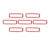 Hood Bumper Vent Grille 7PCS/set Hood Vent Cover Trim Car Air Intake Decor Frame Sticker Compatible With Jeep For Wrangler JL For Gladiator JT 2018-2025(Red)