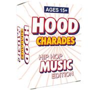Hood Charades Hip Hop Edition - Urban Music Act-It-Out and Talk-It-Out Deck Celebrating Rap, Trap, Boom-Bap, Drill Classics; Sparks Party Energy at Cookouts, Reunions, Kickbacks, Game Nights