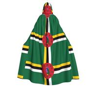 Hood Cloak,Hooded Cape Cloak,Halloween Witch Wizard Raven Vampire Cosplay Costume,Flag of The Congo, Flag of the Commonwealth of Dominica, One Size