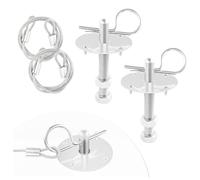 Hood Pins Kit for Car - Stainless Steel Hood Pin Lock Clip with Racing Lanyard for Fixing Car Hood Cover & Reduce Shaking - Universal Car Mods Exterior Accessories Fits Most Car Truck SUV (Silver)