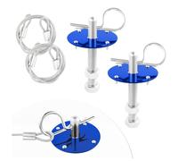 Hood Pins Kit for Car - Stainless Steel Hood Pin Lock Clip with Racing Lanyard for Fixing Car Hood Cover & Reduce Shaking - Universal Car Mods Exterior Accessories Fits Most Car Truck SUV (Blue)