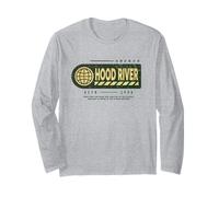 Hood River Oregon - Hood River Travel Stamp Long Sleeve T-Shirt
