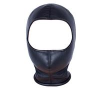 Hood SM Leather Mask with Mouth Bondage Hood Zipper Back Bed Restraint Fetish Slave Role Play Pet Toy Couple Sex Toy (Male-Female)(L-männlich)