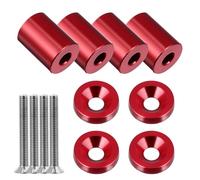Hood Spacer Riser Kit 6mm Hard Anodized Aluminum Alloy Ventilation | Standard Size, Load Distribution and Rust Resistance, for Engine Bay Swaps and Garage Workshop Use