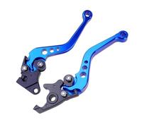 HOODANCOS 1 Pair Motorcycle Alloy Handlebar Adjustable Hand Grip Handle Bar 6 Gear Adjustable Brake Clutch Lever Blue for Motorcycle Safety Bumping Protection