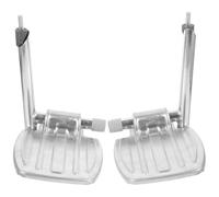 HOODANCOS 1 Pair Wheelchair Foot Rest Replacement Metal Footplates with Folding Design and Stable Support, Silver Wheelchair Leg Rest for Elderly Users with Lower Limb Movement Disorders