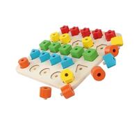 HOODANCOS 1 Set Colorful Wooden Geometric Matching Puzzle for Interactive Shape Learning Safe Smooth Edges Educational Plaything for Early Childhood Development