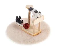 HOODANCOS 1 Set Dollhouse Miniature Cat Playset Realistic Wooden Kitten Climbing Frame Cute Mini Stuff for Scale Dollhouse Stimulates Creativity for Collecting and Interactive Play