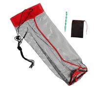 HOODANCOS 1 Set Portable Fishing Storage Net Bag Lightweight Design with Aluminum Alloy Ground Insert for Outdoor Fishing Quick Drying Material Durable Random Color