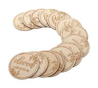 HOODANCOS 1 Set Wooden Newborn Cards Monthly Growth Commemorative Photo Props for First Year Safe Smooth Beautiful Grain Texture