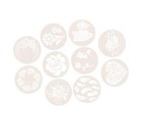 HOODANCOS 10 Pcs Reusable Creative Hollow Cake Stencils for Baking and Coffee Decoration White Painting Templates for Cakes Breads Cookies Cappuccinos and Latte Art