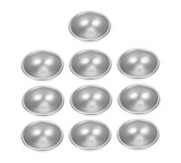 HOODANCOS 10 Pcs Semicircular Aluminium Alloy DIY Bath Bomb Molds Smooth Surface Pudding and Cake Baking Moulds for Homemade Bath Balls and Desserts