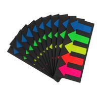 HOODANCOS 10 Sets of Arrow Shaped Page Markers Plastic Stick Tabs Re-stickable Bookmarks and Classified Index Stickers for Student Stationery Reading Accessories