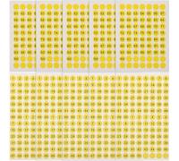 HOODANCOS 10 Sheets of Yellow Round Number Sign Stickers Multi-Function Adhesive Number Labels for Table Storage and Doors Coated Sticker 120 Per Sheet