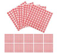 HOODANCOS 100 Sheets Dot Number Decal Number Stickers 10mm Self-Adhesive Design Coated Adhesive Sticker Red Round Digital Easy to Use for Storage Jar and Storage Bottle