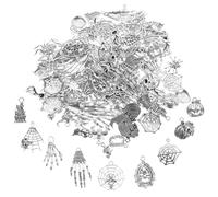 HOODANCOS 100pcs alloy accessories charms for jewelry making necklace decorate antique steampunk decor ancient silver Bracelet Halloween Skull Charms skeleton jewelry