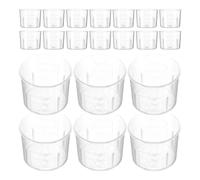 HOODANCOS 100pcs Clear Plastic Measuring Cups Graduated Scale Laboratory Beakers for Kitchen and Lab Use Stable Material Practical Measuring Tools