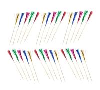 HOODANCOS 100Pcs Colorful Wooden Sticks Party Decoration Cake Toppers for Cocktails and Desserts for Birthday Graduation and Summer Celebrations Random Color